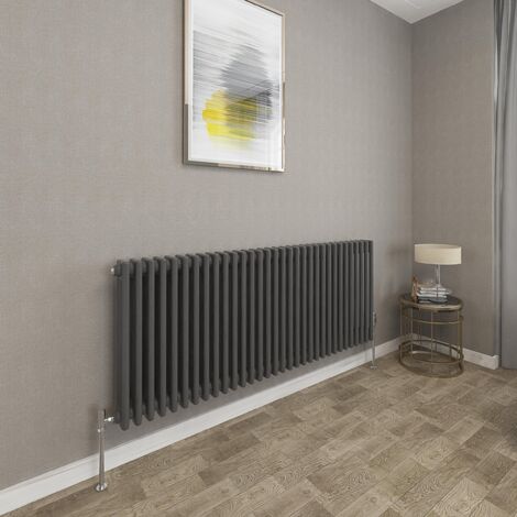 Traditional Cast Iron Style Radiator Horizontal 3 Column Anthracite 600x1460mm