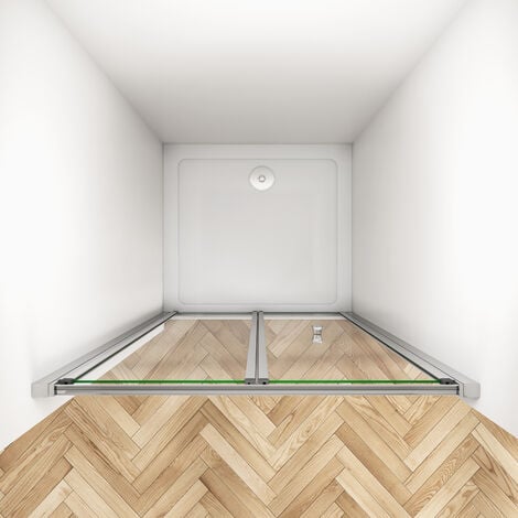 SKY Bathroom Bifold Shower Enclosure Reversible Folding Glass Shower Cubicle Door 760mm