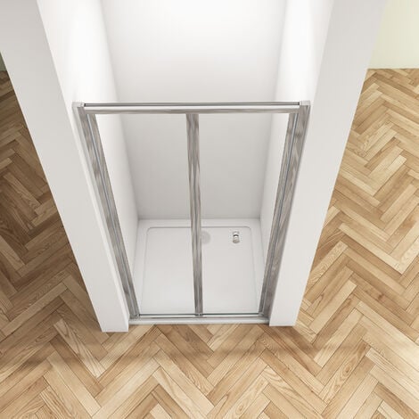 SKY Bathroom Bifold Shower Enclosure Reversible Folding Glass Shower Cubicle Door 760mm
