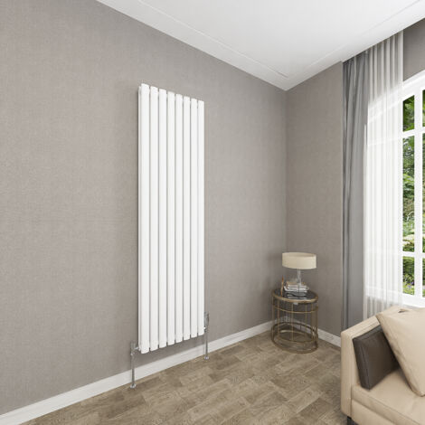 1800x472mm White Double Oval Column Radiator Vertical Modern Central Heating Radiators