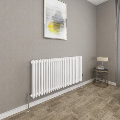 Traditional Cast Iron Style Radiator Horizontal 3 Column White 600x1190mm