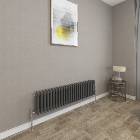 Traditional Cast Iron Style Radiator Horizontal 3 Column Anthracite 300x1190mm (1/5)