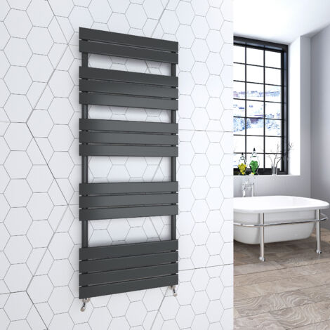 1600x600mm Anthracite Heated Towel Rail Radiator Flat Panel
