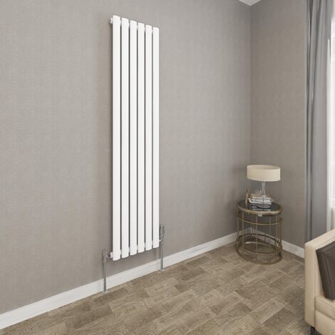 1600x354mm White Single Oval Column Radiator Vertical Modern Central Heating Radiators