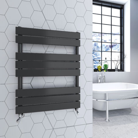 800x600mm Anthracite Heated Towel Rail Radiator Flat Panel