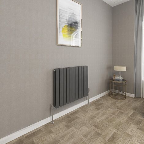 600x748mm Anthracite Double Flat Panel Radiator Horizontal Modern Central Heating Radiators
