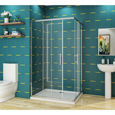 SKY Bathroom Sliding Corner Entry 800 x 800 mm Shower Enclosure 6mm Extra Toughened Safety Glass Sliding Cubicle Door