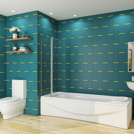 Pivot Bath Shower Screen Over Bathroom Glass Door Panel