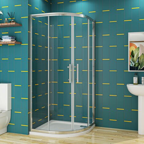 SKY Bathroom New Offset 800X800mm Quadrant Shower Enclosure Cubicle 8mm Easy Clean Glass Door