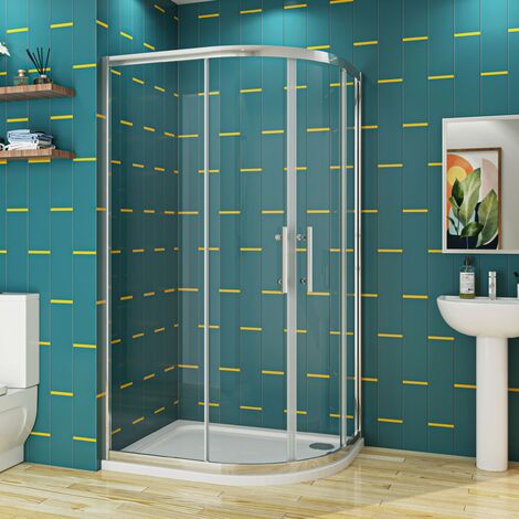 SKY Bathroom New Offset 800X800mm Quadrant Shower Enclosure Cubicle 8mm Easy Clean Glass Door