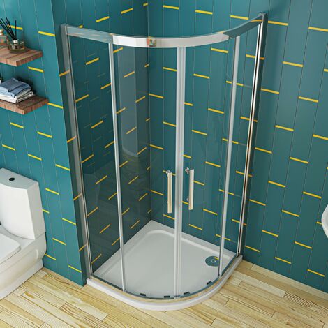 SKY Bathroom New Offset 800X800mm Quadrant Shower Enclosure Cubicle 8mm Easy Clean Glass Door