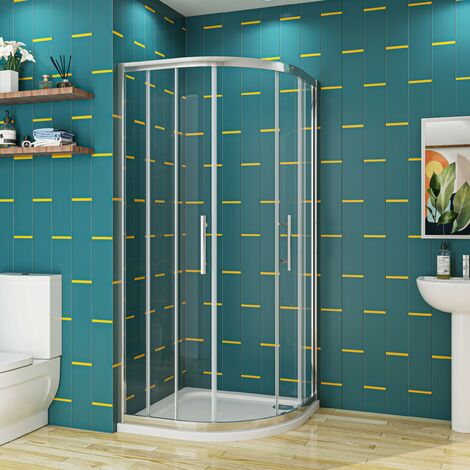 SKY Bathroom New Offset 800X800mm Quadrant Shower Enclosure Cubicle 8mm Easy Clean Glass Door