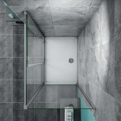 SKY Bathroom Bathroom Sliding Shower Door Enclosure Cubicle 1200x1900mm 8mm NANO Glass + 800mm Side Panel
