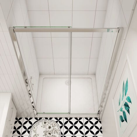 SKY Bathroom 1000mm Bathroom Sliding Door Shower Enclosure 5mm Safety Tempered Glass Screen H1900mm