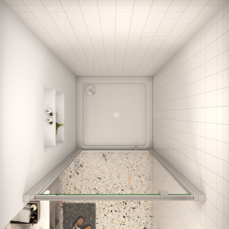 SKY Bathroom Frame Pivot Shower Door 800x1850mm Single Door Shower Bath Enclosure Chrome + 1000x800mm Tray Waste