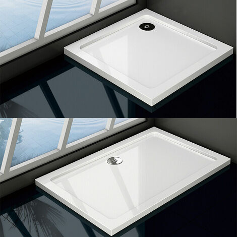 SKY Bathroom 1100x800mm Slimline Rectangle Shower Enclosure Stone Tray Free Waste