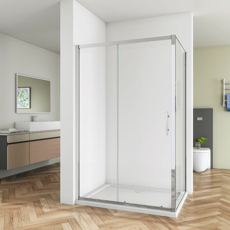 SKY Bathroom Sliding Shower Door Modern Bathroom 6mm Safety Glass Shower Enclosure Cubicle 1100mm and 800mm Panel