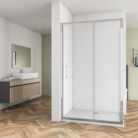 Milano Alto - Chrome Walk-In Shower Enclosure with Tray - Choice of Size