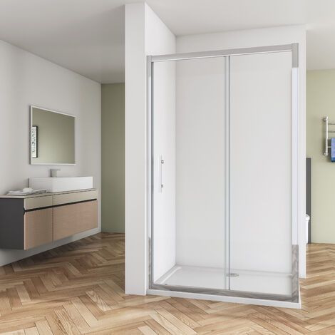 SKY Bathroom Bathroom Sliding Shower Door Enclosure Cubicle 1000x1900mm 8mm NANO Glass + 760mm Side Panel