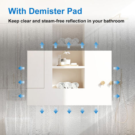 1400x800mm Large Illuminated Led Bathroom Mirror with Demister Pad [IP44 Rated] Rectangular Backlit Wall Mounted,Touch Sensor Switch