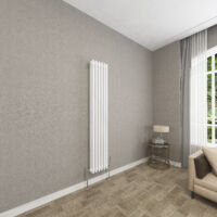 SKY Bathroom 3 Column White 1500x290mm Traditional Cast Iron Style Radiator