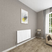 SKY Bathroom 600x1003mm White Double Oval Column Radiator Horizontal Central Heating Rad