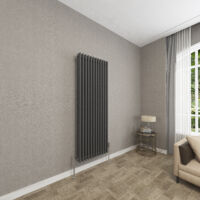 SKY Bathroom 3 Column Anthracite 1500x560mm Traditional Cast Iron Style Radiator
