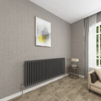 SKY Bathroom 3 Column Anthracite 600x1460mm Traditional Cast Iron Style Radiator