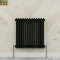 SKY Bathroom 600x605mm 3 Column Radiator Horizontal Black Traditional Column Radiator
