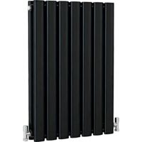 SKY Bathroom Oval Column Radiator Horizontal 600x413mm Double Black