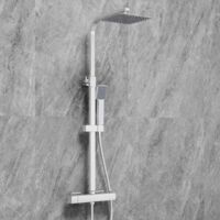 Sky Bathroom Thermostatic Exposed Square Chrome Mixer Shower Twin Head Set