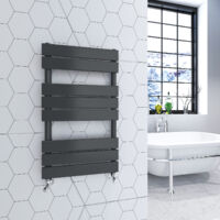 800x450mm Anthracite Heated Towel Rail Radiator Flat Panel