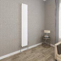 1600x236mm White Double Oval Column Radiator Vertical Modern Central Heating Radiators
