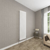 Traditional Cast Iron Style Radiator Vertical 3 Column White 1800x470mm