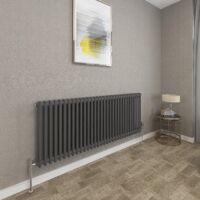Traditional Cast Iron Style Radiator Horizontal 2 Column Anthracite 600x1460mm