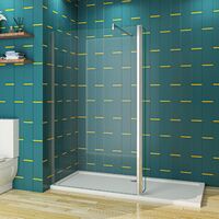 SKY Bathroom 800x1950mm Walk in Wet Room Shower enclosure 8mm shower screen EasyClean NANO Glass with Flipper Panel