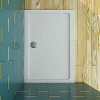 SKY Bathroom 1100x800mm Slimline Rectangle Shower Enclosure Stone Tray Free Waste