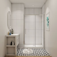 SKY Bathroom Bathroom Sliding Shower Door Enclosure Cubicle 1100x1900mm 8mm NANO Glass