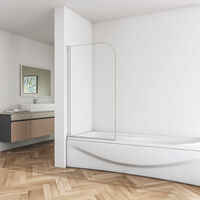 SKY Bathroom Single 180 Degree Pivot Shower Bath Screen Tempered Glass Panel 800x1400mm