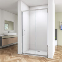 SKY Bathroom Bathroom Sliding Shower Door Enclosure Cubicle 1600x1900mm 8mm NANO Glass