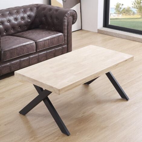 Table basse Rubo avec table basse relevable en style industriel nordique et  noir Table basse moderne