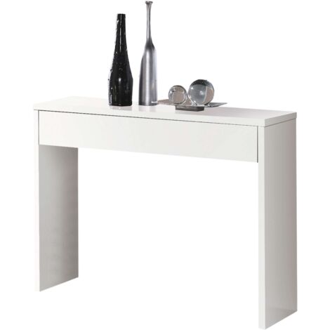 Miroytengo – Meuble d'entrée Lupe moderne blanc – Mélamine résistante – Dimensions 101 x 76 x 30 cm – Tiroir de rangement inclus