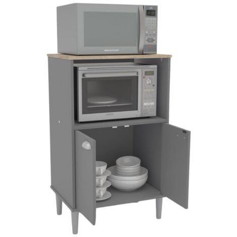 Meubles auxiliaires de cuisine gris à micro-ondes avec 58x95 cm