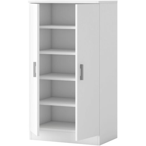 Miroytengo – Meuble à chaussures blanc mat – Armoire moderne avec 5 étagères intérieures – Dimensions 55x100x35 cm – Pour entrée élégante