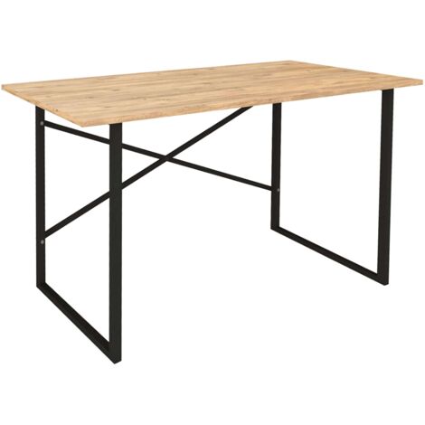 Bureau industriel Rus en chêne et noir 120 cm (1/5)