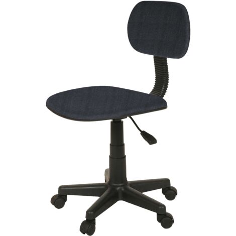 Chaise d'étude pivotante noire Blacy à hauteur réglable pour chambre de jeune (1/5)