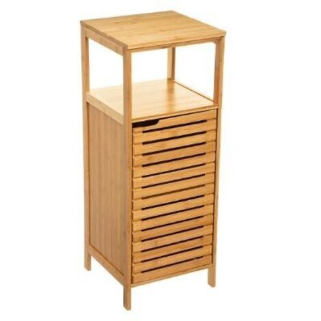 5Five Simply Smart – Meuble bas de salle de bain en bambou 30x30x78,5 cm – Résistant à l'humidité – Étagère intérieure spacieuse – Facile à assembler