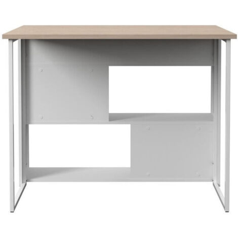 Table haute d'appoint Buh Kitchen Island, couleur blanc et chêne Jackson, facile à combiner, 116 x 90 x 80 cm (1/5)