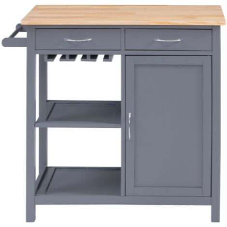 Meuble de cuisine buffet micro-ondes meuble d'appoint micro-ondes en gris style moderne 82x79x40 cm