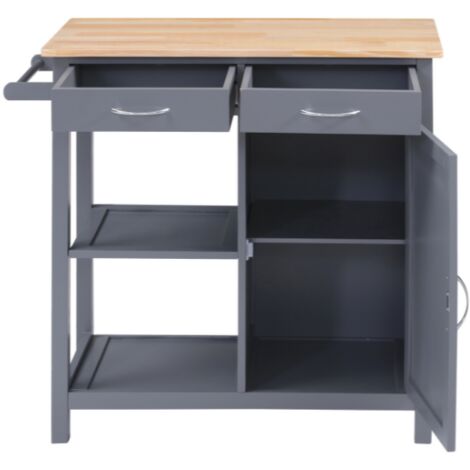 Meuble de cuisine buffet micro-ondes meuble d'appoint micro-ondes en gris style moderne 82x79x40 cm